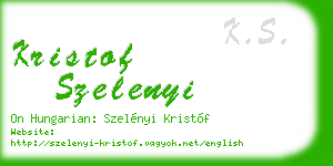 kristof szelenyi business card